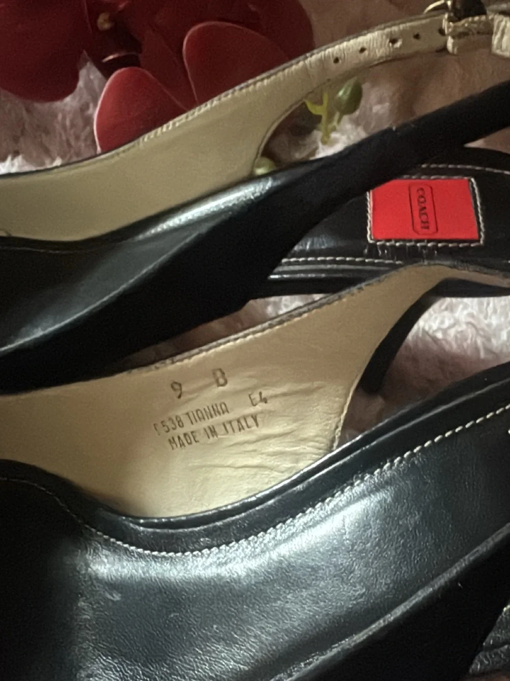 Coach Slingback Heels with Bow Detail